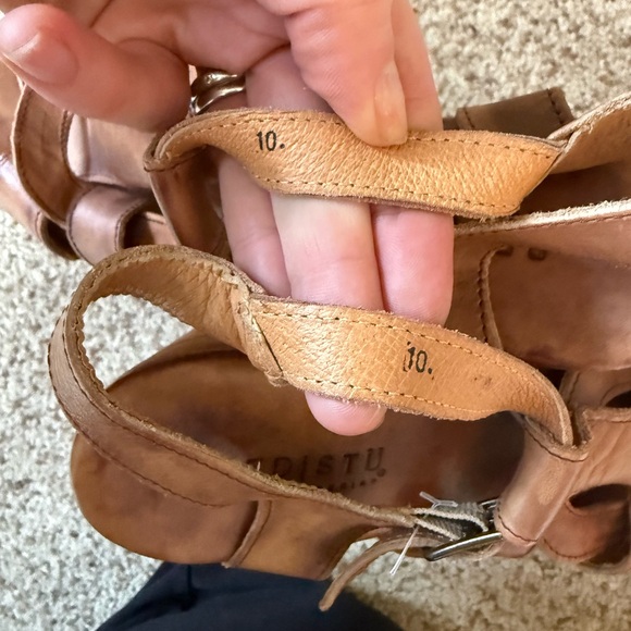 Bed Stu Melissa Brown Leather Sandals Size 10 Boho Summer Wooden - Picture 5 of 7